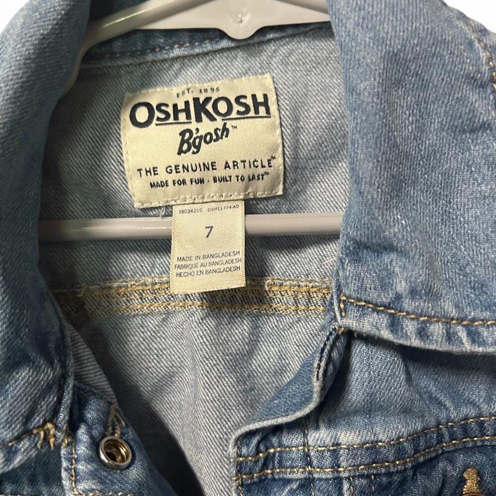 Custom OshKosh B'gosh Donald Duck denim jacket Size 7 youth - Picture 4 of 5